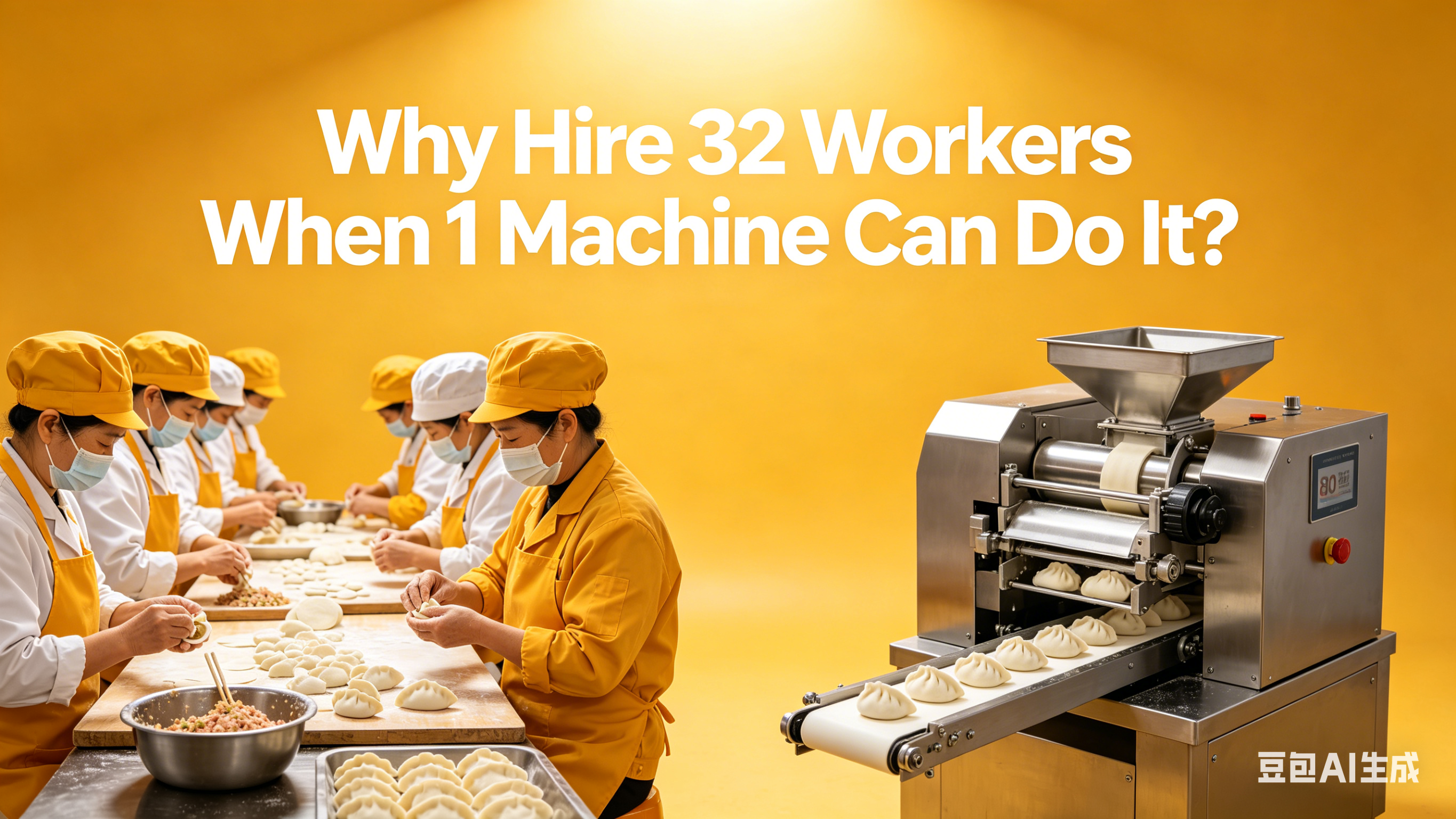 Why Hire 32 Workers When 1 Machine Can Do It? Model 80 Dumpling Machine Saves You $1000+/Day & Boosts Profits
