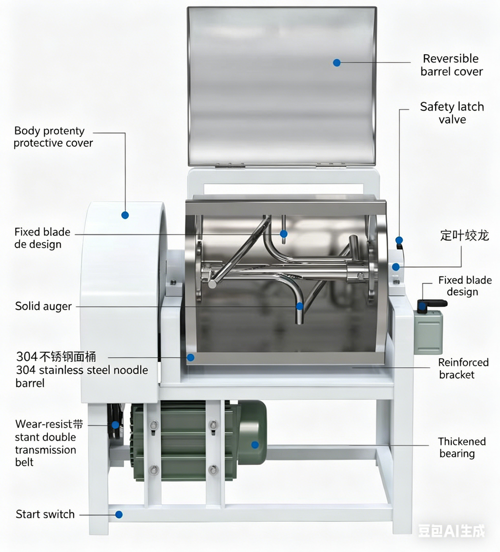 KONBRIT Professional Horizontal Dough Mixer | 304 Stainless Steel - Industrial Food Machinery by KONBRIT - Image 3