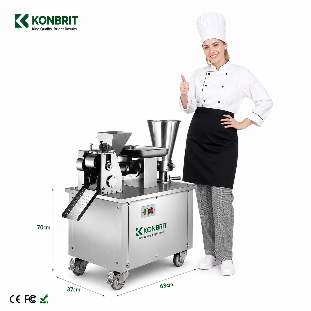 KONBRIT KBDM-80 Automatic Food Forming Machine | 500–4,800 pcs/h | For Startups & Small Shops
