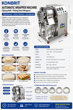 KONBRIT Automatic Spring Roll & Crepe Maker - Professional Industrial Wrapper Machine