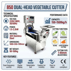 KONBRIT YQC850 Industrial Multi-Function Vegetable Cutter | High-Capacity Engineering Model