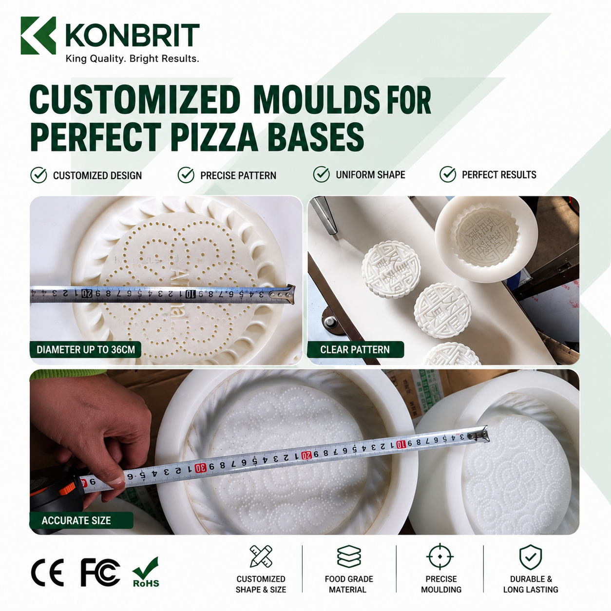 Customized moulds for pizza base naan pita and round flatbread pressing
