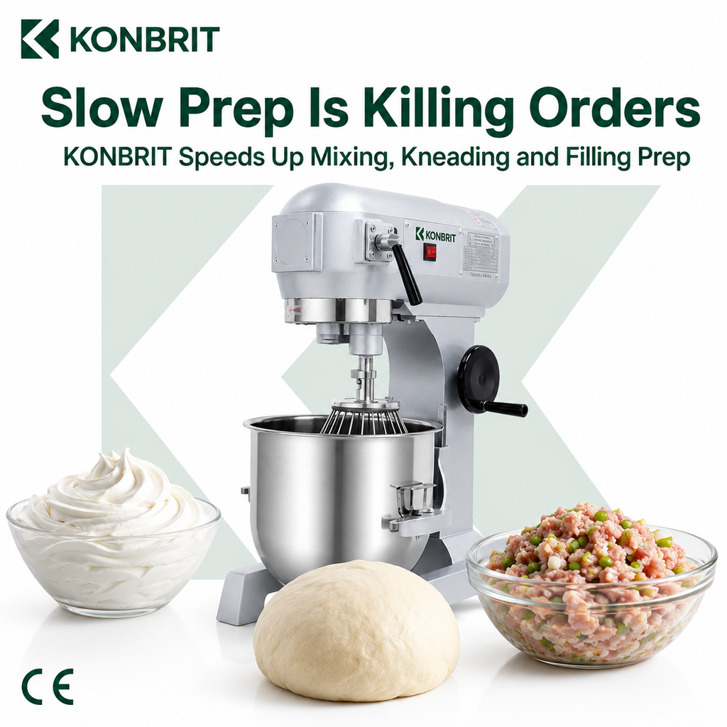 KONBRIT B-Series Heavy Duty Planetary Mixer (10L-80L) | 3-Speed Commercial Flour & Dough Mixer