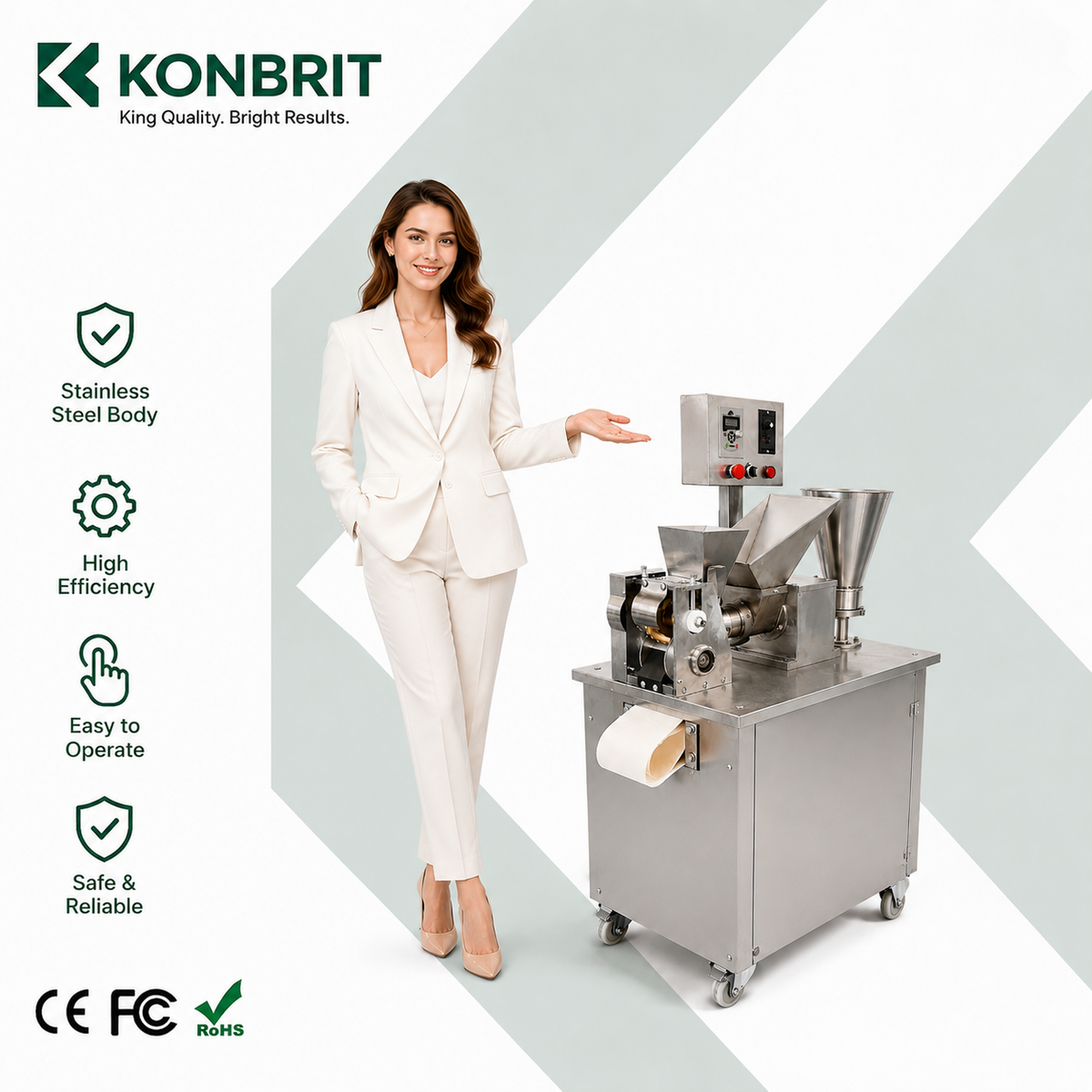 KONBRIT KBDM-120 MAX Automatic Dumpling & Food Forming Machine | 500-8,000 pcs/h