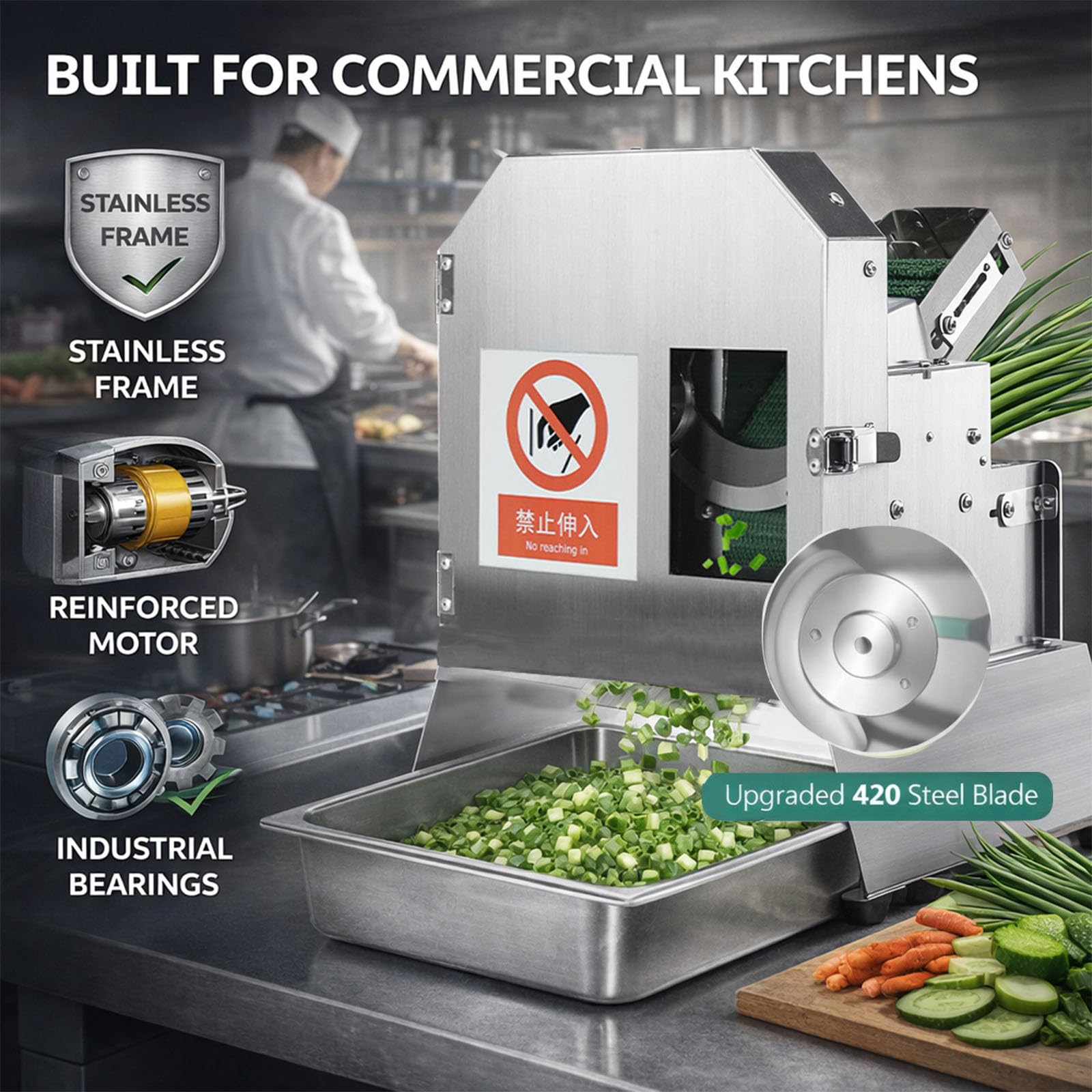 KONBRIT Model 30 Desktop Industrial Vegetable Cutter | Multi-Function Food Prep - Industrial Food Machinery by KONBRIT - Image 5