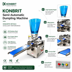KONBRIT dumpling machine hopper mold conveyor and control panel