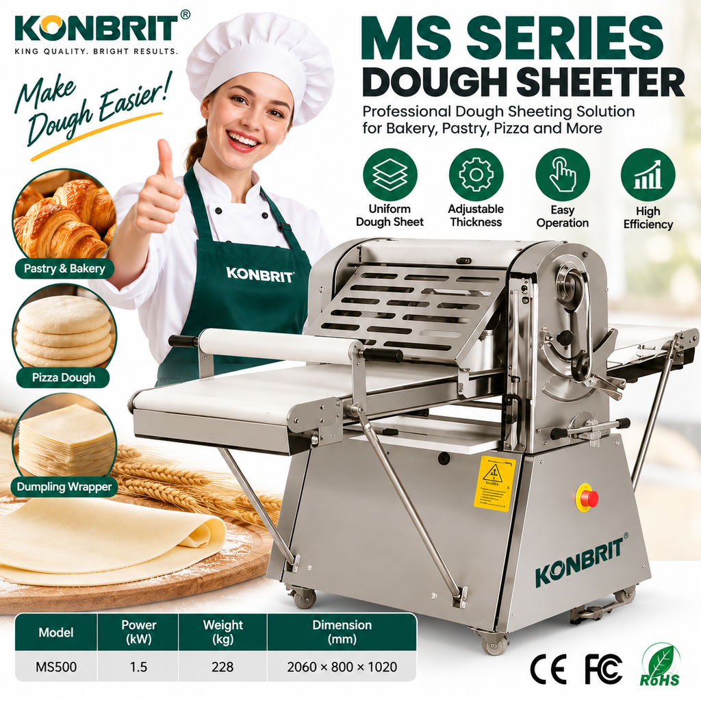 MS series commercial dough sheeter for bakery and pizza