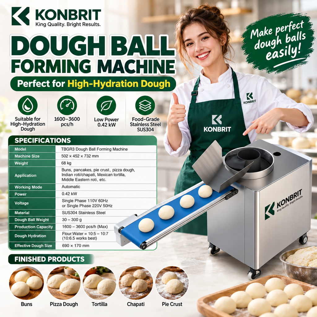 KONBRIT TBGR3 automatic dough ball forming machine specifications