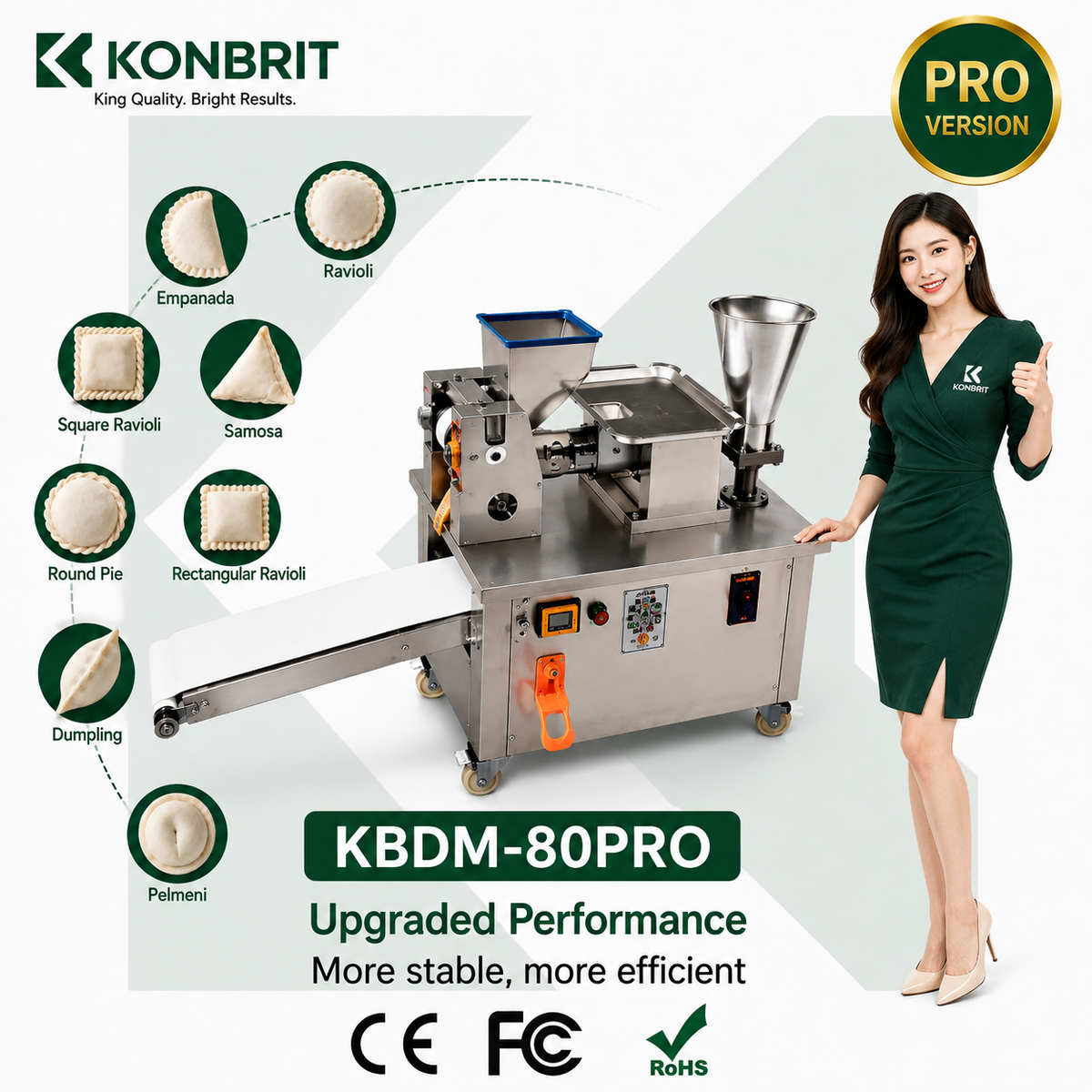 KONBRIT KBDM-80 PRO Dual-Frequency Food Forming Machine | For Restaurants & Growing Businesses