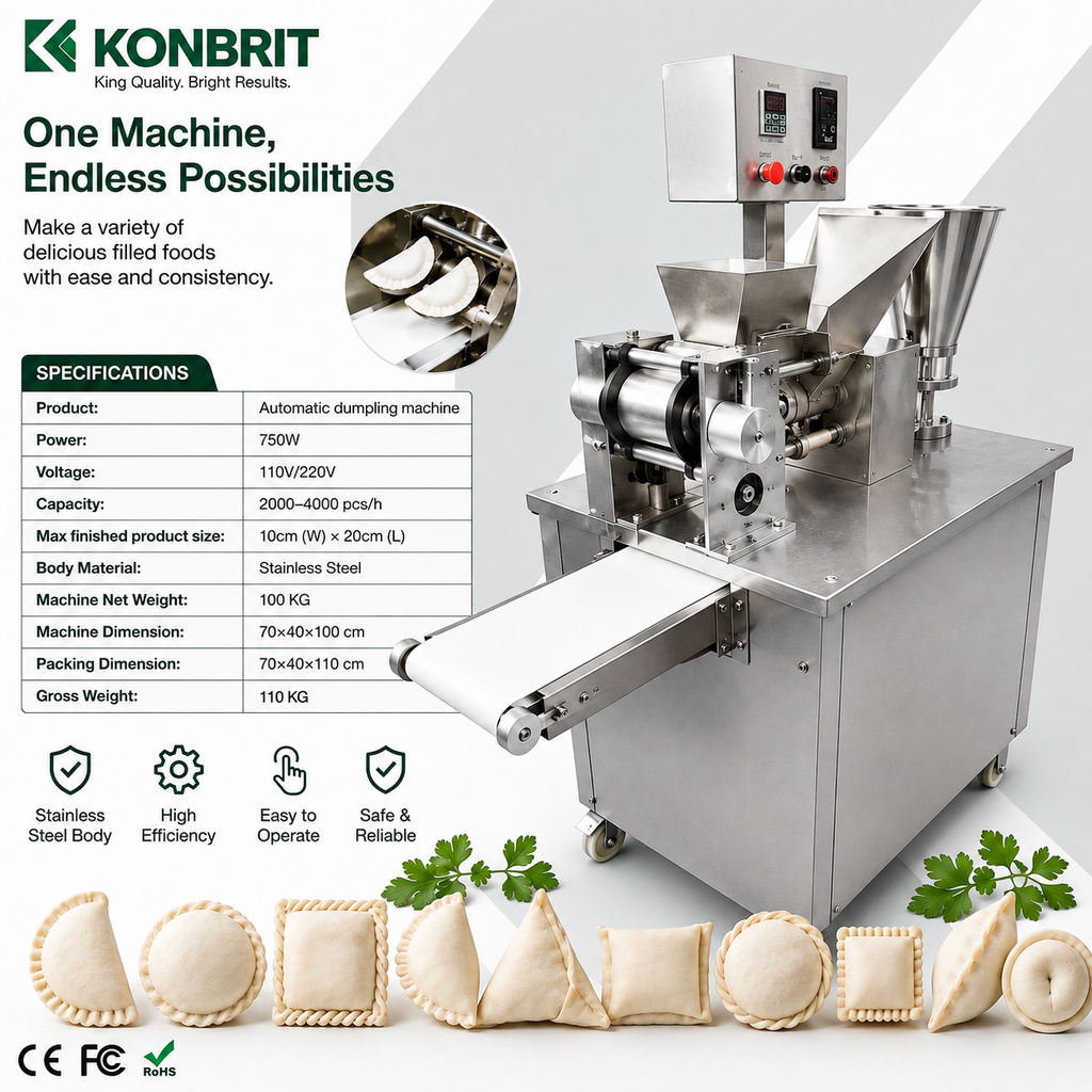 KONBRIT KBDM-120 MAX Automatic Dumpling & Food Forming Machine | 500-8,000 pcs/h